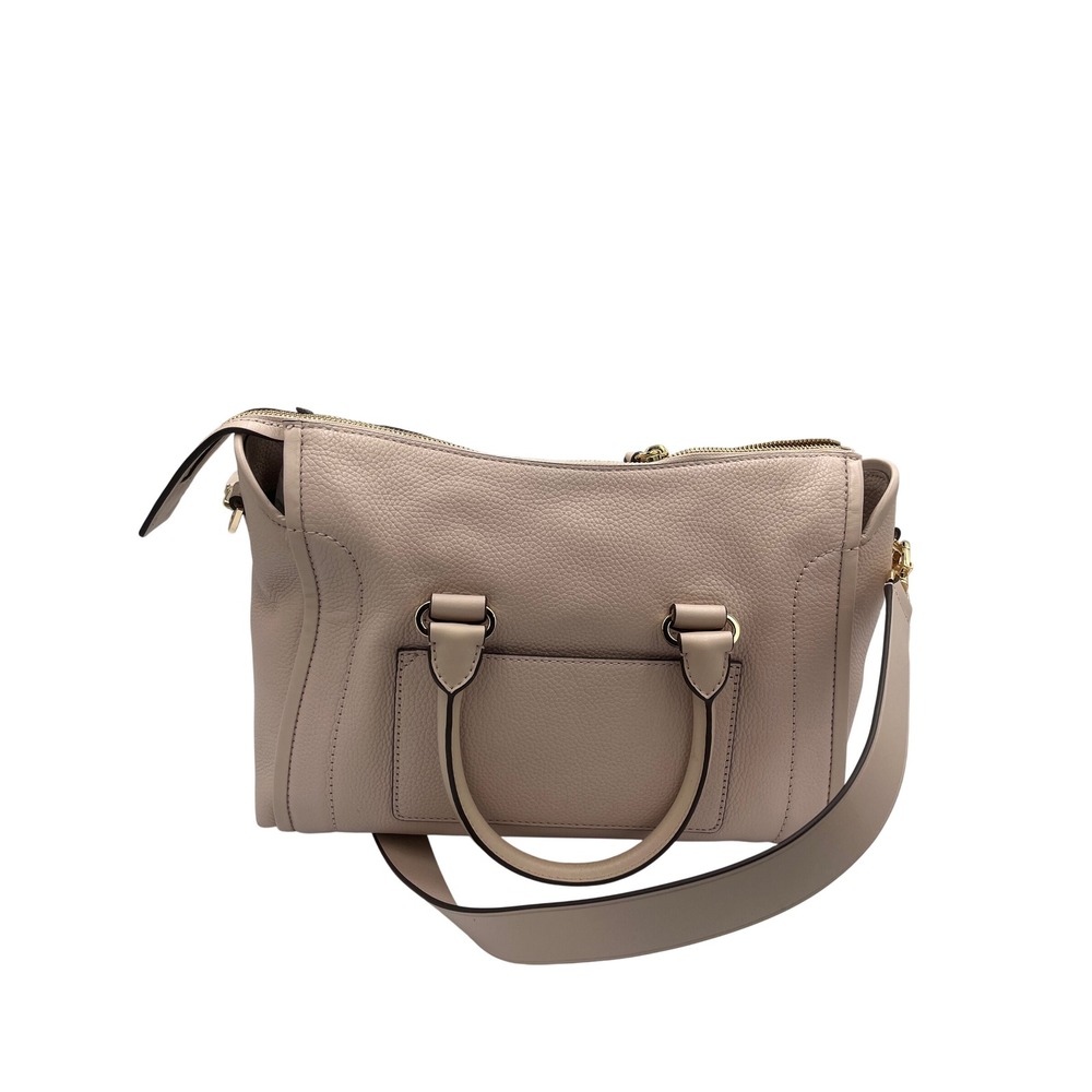 Michael Kors Carine Md Pebbled Leather Satchel Bag Blush Pk Gold Tone HW KPN666 - Picture 2 of 9